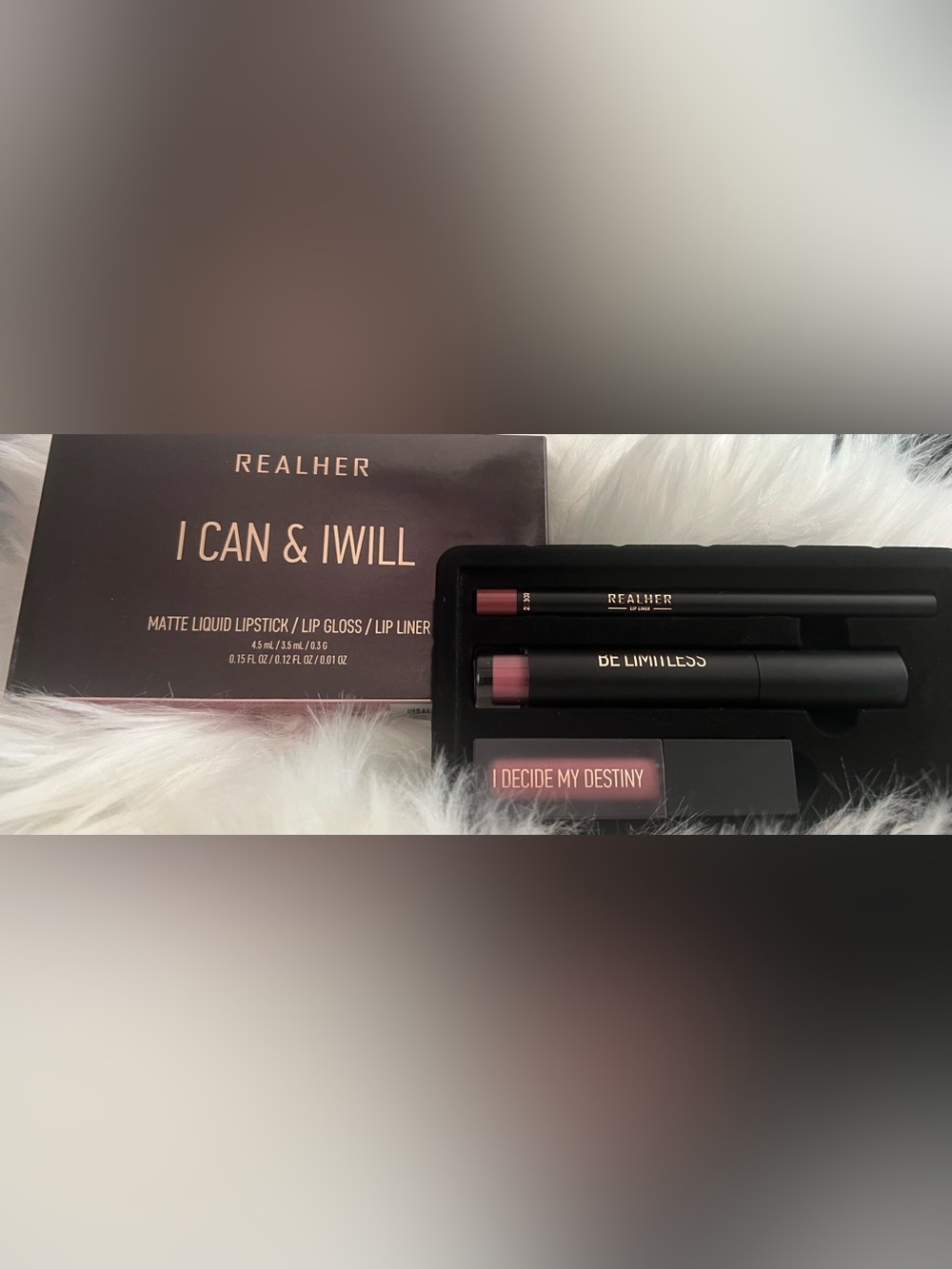 RealHer Liquid Lipstick/Lip Gloss/Lip Liner Set - NEW